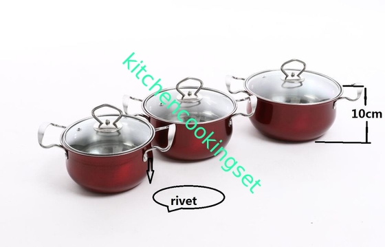 De Keuken van de voedselrang het Koken Reeks met Roestvrije staal van Shell 201# van het Glasdeksel het Kleurrijke